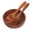 Wooden Salad Bowl Set Smooth Edges Lightweight Storage 1