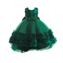 Girls' Christmas Dress Sleeveless Tulle Green Size 8-9