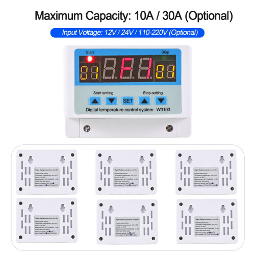 Contrôleur de température numérique à LED 24 V CC 30 A 2