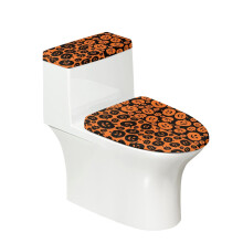 Housse de siège de salle de bain en polyester à motif citrouille, 43 x 53 cm