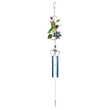 Carillon éolien d'extérieur en aluminium, motif papillon, avec crochet en S