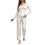 Damen-Pyjama-Set mit Blumenmuster, gelb, langärmelig 1