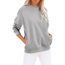 Damska szara bluza oversize z okrągłym dekoltem XXL