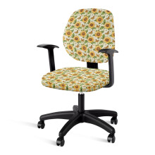 Housse de chaise de bureau papillon tournesol, lot de 2, avec élastique