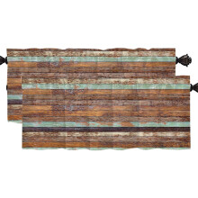 Farmhouse Valances Curtains Brown 52x18 Inch 2 Panels Rod