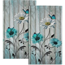 Hand Towels Set of 2 Rustic Daisy Fingertip Towels