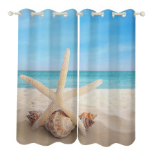 Rideaux occultants thermiques à motif étoiles de mer pour chambre à coucher