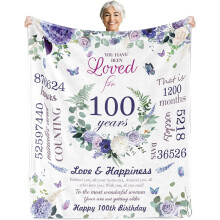 Zachte deken als cadeau voor de 100e verjaardag van een vrouw, 60x80 inch