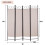 Fabric Room Divider 4-Panel Tan Freestanding Folding Screen 6