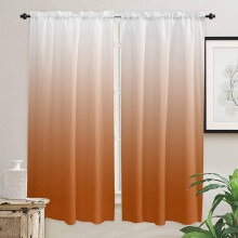 Rideaux d'automne orange ombré à œillets, 2 panneaux, 132 cm de largeur x 213 cm de longueur