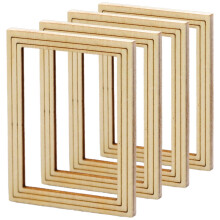 ROSENICE Miniatur-Fotorahmen-Set aus Holz, 4-teilig, beige