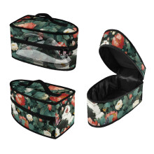 Katt- och blommigt strykbrädefodral i polyester, endast fodral