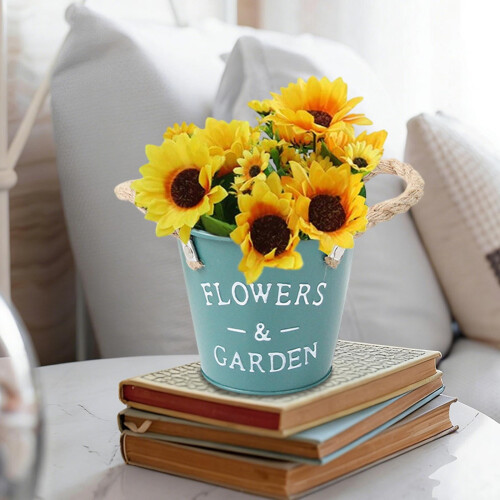 Pot de fleurs rétro en fer forgé avec motif alphabet, 1 pièce