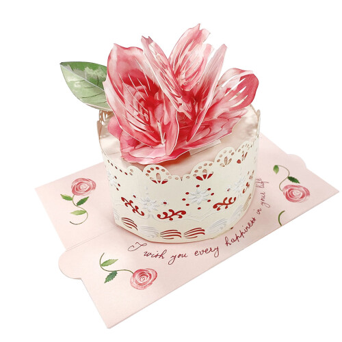 3D Pop-Up Greeting Card Lovely Blessings 1pc