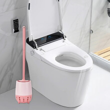 Ensemble brosse et ventouse pour toilettes avec manche long et fixation murale