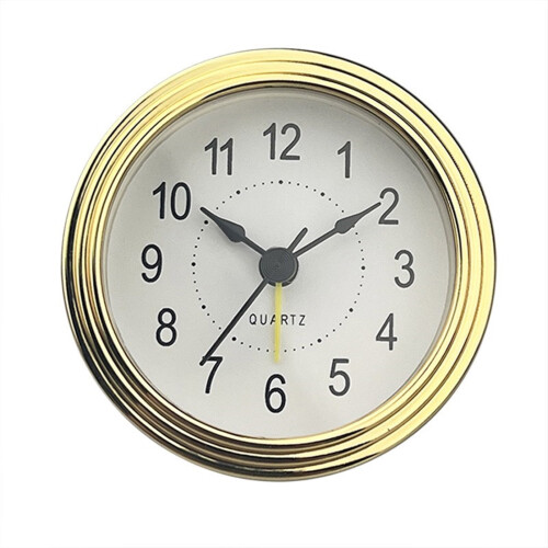 Snooze Alarm Clock Insert Round Gold Trim Arabic Numerals 3