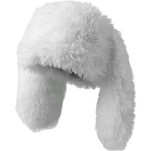 Bonnet en peluche lapin avec oreilles souples et douces, ajustable.