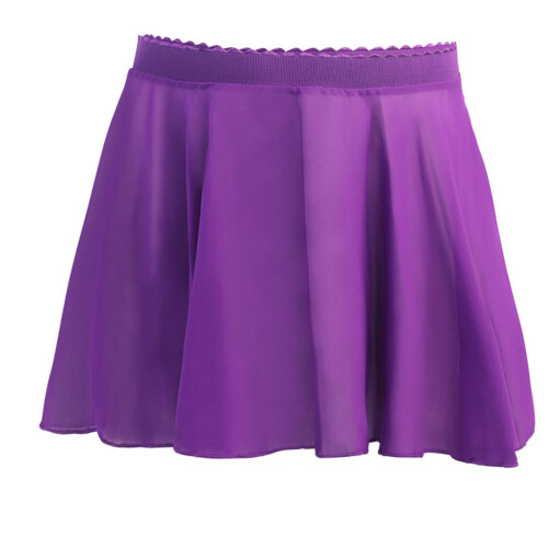 Girls Chiffon Dance Skirt Solid Color Short