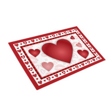 Tapis de porte rouge pour la Saint-Valentin, 40 x 60 cm, absorbant et antidérapant