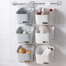 Panier suspendu en plastique Ă trous pour porte ou fixation murale