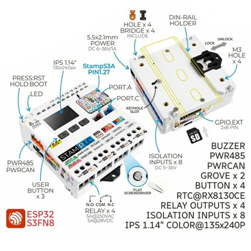 M5stamp PLC Controller Advanced M5stampS3 Module for Industrial Automation, IoT Projects, and  Home Applications 2