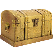 Wooden vintage treasure box small jewelry storage chest