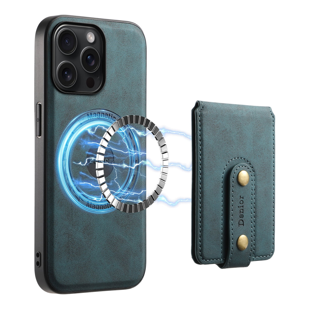 Leather Wallet Case For Iphone 15 Pro Max Blue 971050506579