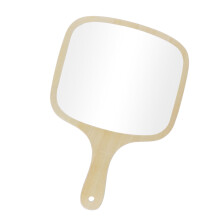 Hand Mirror with Bamboo Handle for Men Shaving 8.7" x 12.8"
