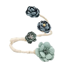 Pince à rideaux bohème pour chambre d'enfant, bleue