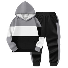 Kids Winter Hooded Sweatshirt Set Polyester Long Sleeve