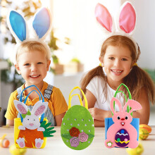 Sac fourre-tout en tissu lapin de Pâques (1 pièce)