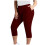Women's Plus Size Wine Red Capri Pants with Pockets, 1