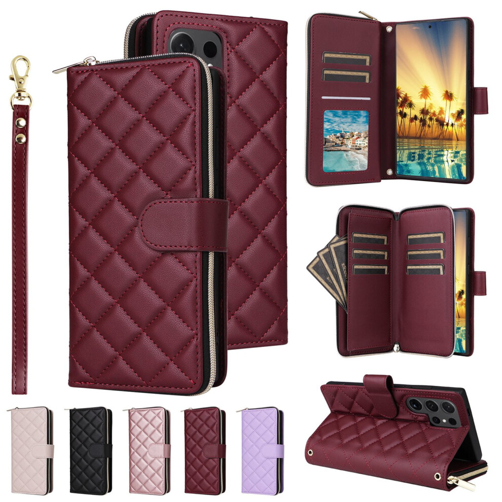 Leather Wallet Phone Case For Samsung Galaxy S21 Ultra Plus 9085618542495