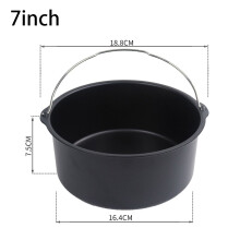 Forma na tortu do fritézy s nepriľnavým povrchom, 1,3 l, uhlíková oceľ, okrúhla, čierna
