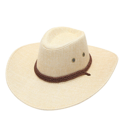 Καπέλο Cowgirl Μονόχρωμο Πλατύγυρο Καπέλο Ηλίου Μπεζ