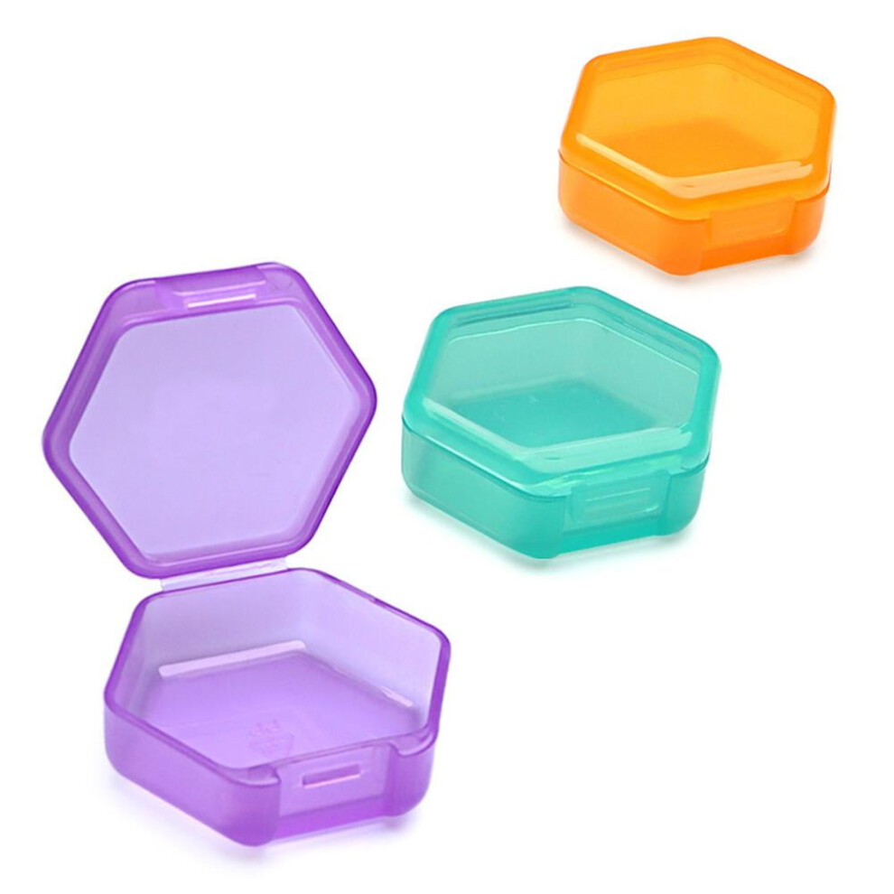 Portable pill organizer box translucent 3-pack