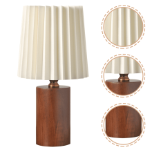 Lampe plissée nordique en bois de noyer pour chambre à coucher, 1 pièce, 31 x 16 x 16 cm