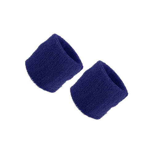 Ζώνες Φόρμας Καρπού από Βαμβακερό Terry 8x8cm Σκούρο Μπλε Ζεύγος