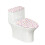 WC-Deckelbezug-Set, 2-teilig, Polyester, Blumenmuster 1