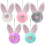 Ornement pompon oreilles et queue de lapin de Pâques gris 1