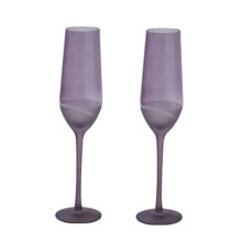 Purple Champagne Glasses Semi-Frosted 10.15 oz Set of 2