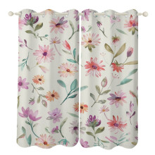 Ensemble de rideaux Ă motif floral aquarelle, 2 panneaux