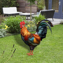 Statue de coq de jardin en acrylique résistant aux intempéries, décoration extérieure 1
