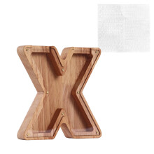 Wooden Name Letter Money Box with Acrylic Cover 26 Letters