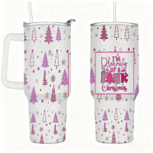 Pink Christmas Stainless Steel Tumbler Double-Wall