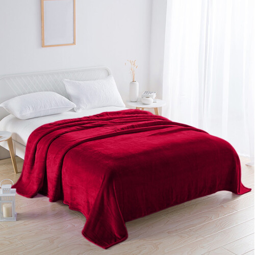 Plaid polaire bordeaux 120 x 200 cm