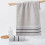 Striped Absorbent Thick Soft Towel Gray28.3x13in 1