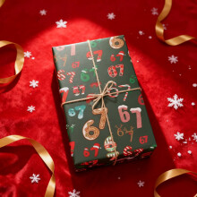 Carta da regalo natalizia divertente, rotolo largo 67 cm