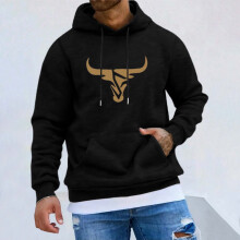 Herren-Hoodie mit Stierkopf-Grafik, Langarm-Sweatshirt, Größen XS-4XL