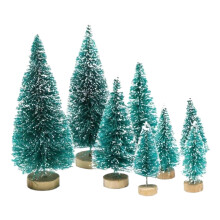 Mini sapins de Noël avec socle en bois (30 pièces)